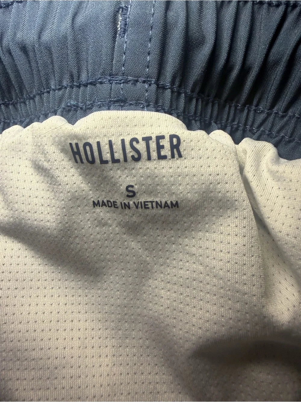 Hollister Swordfish Print Navy Swim Trunks Small